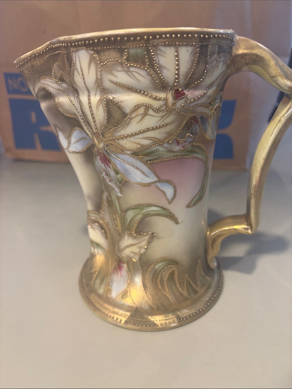 Vintage Hand Painted Nippon 7”  pitcher